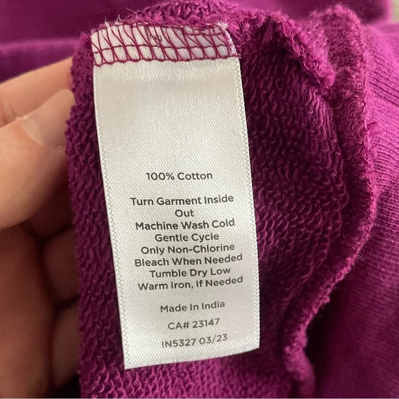 Talbots Plus Size Women's Purple Ruffle Trim Raglan Sweatshirt 2X - Picture 5 of 10